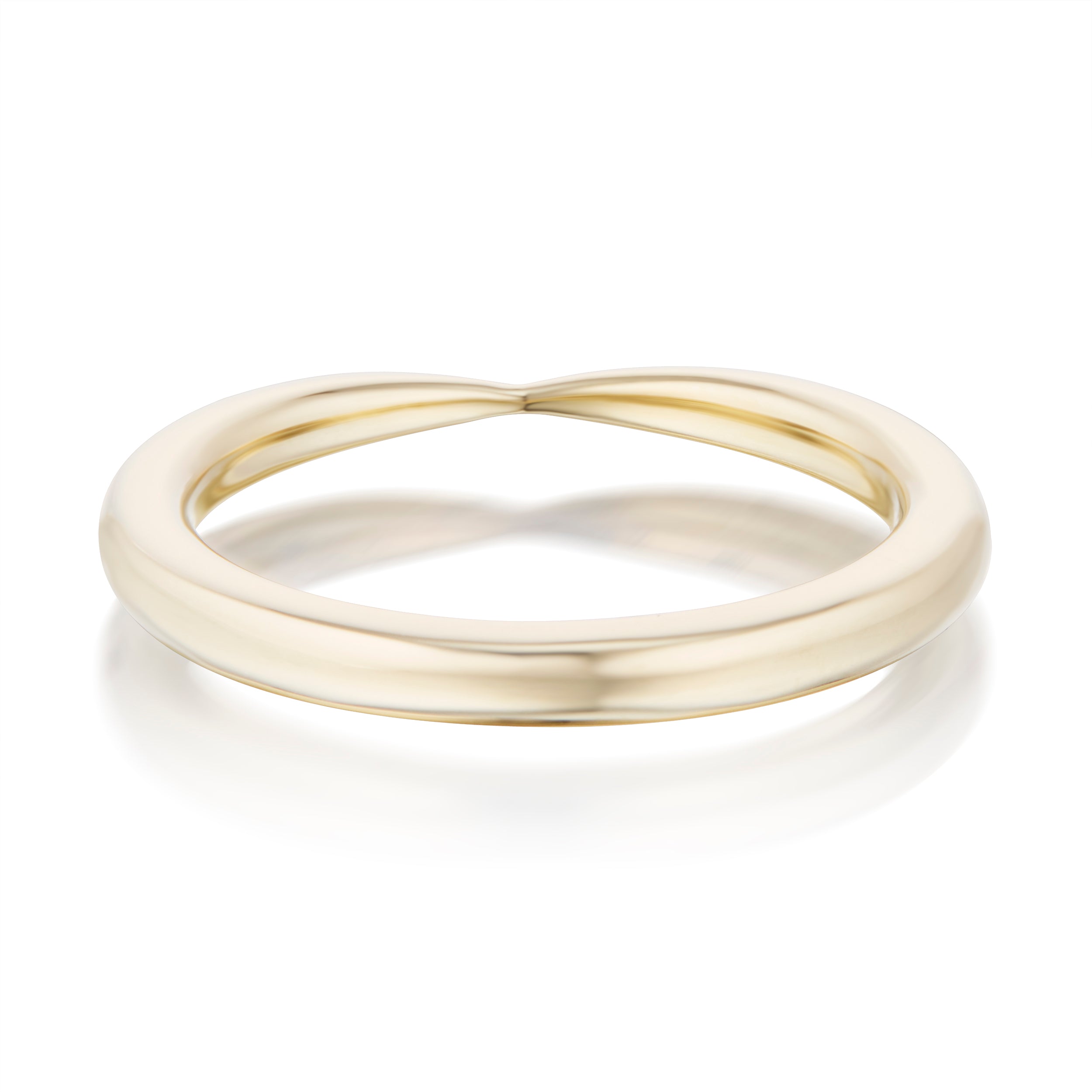 Vale Jewelry Swoop Kiss Ring Back View Yellow Gold