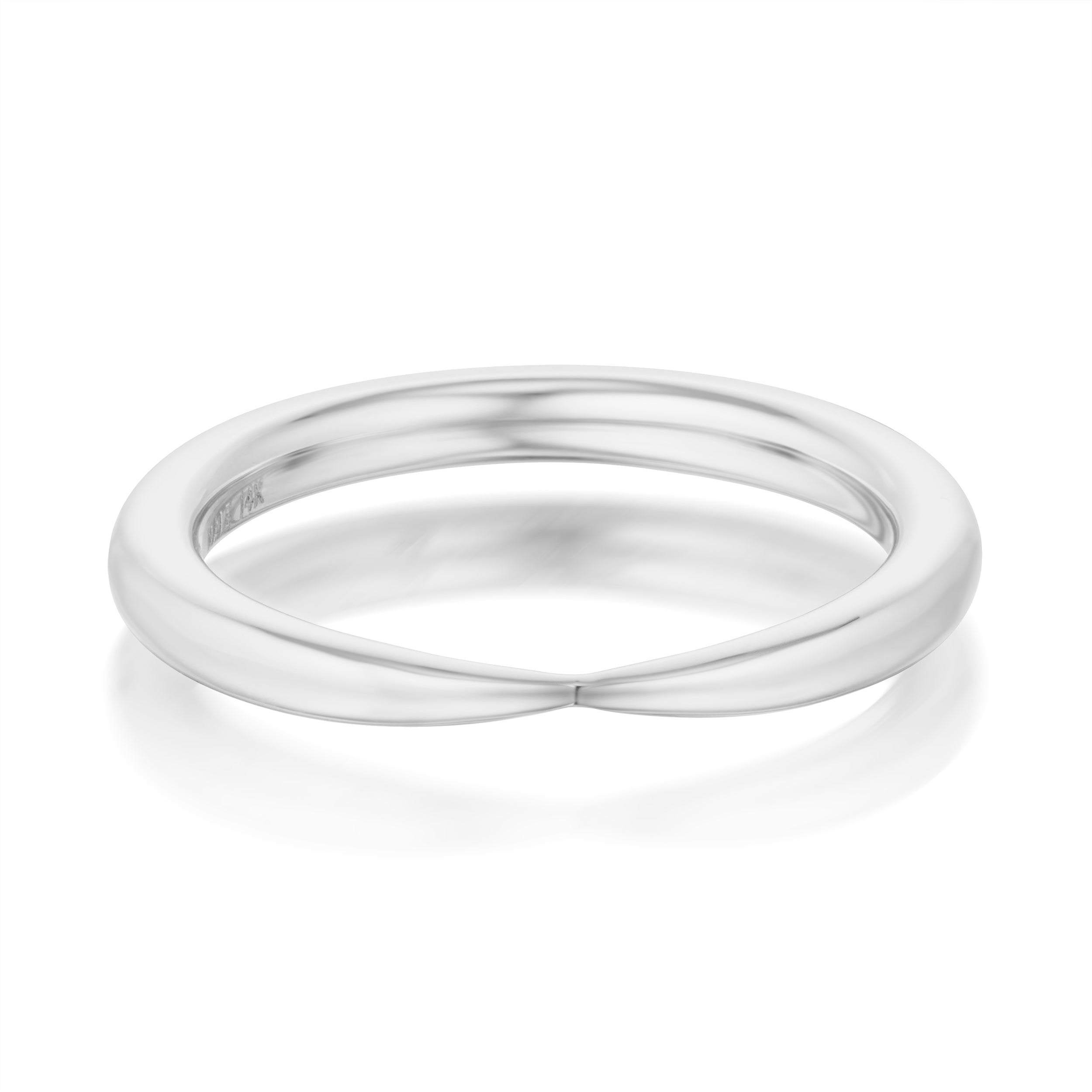 Vale Jewelry Swoop Kiss Ring Front View White Gold
