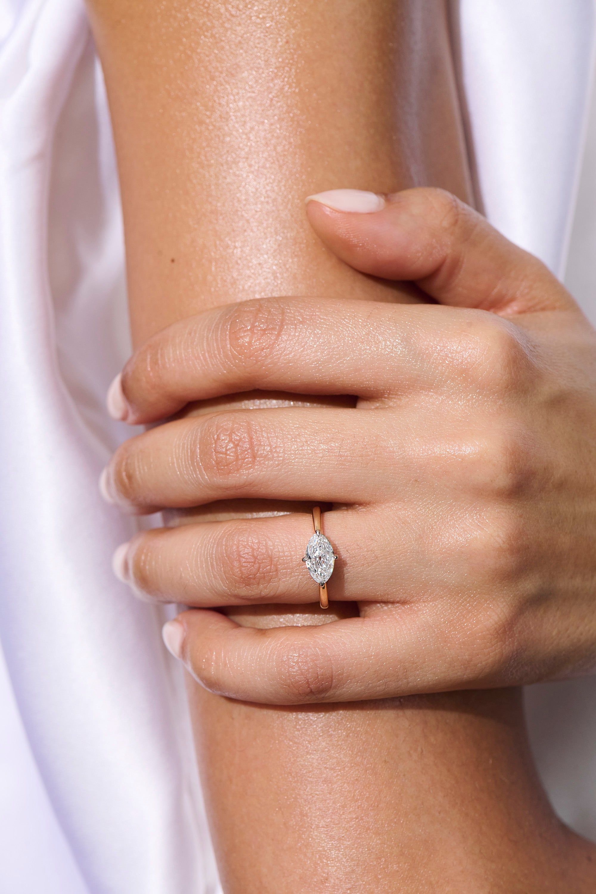 Vale Jewelry 1.15 Carat East-West Diamond Gracia Ring on Hand Model