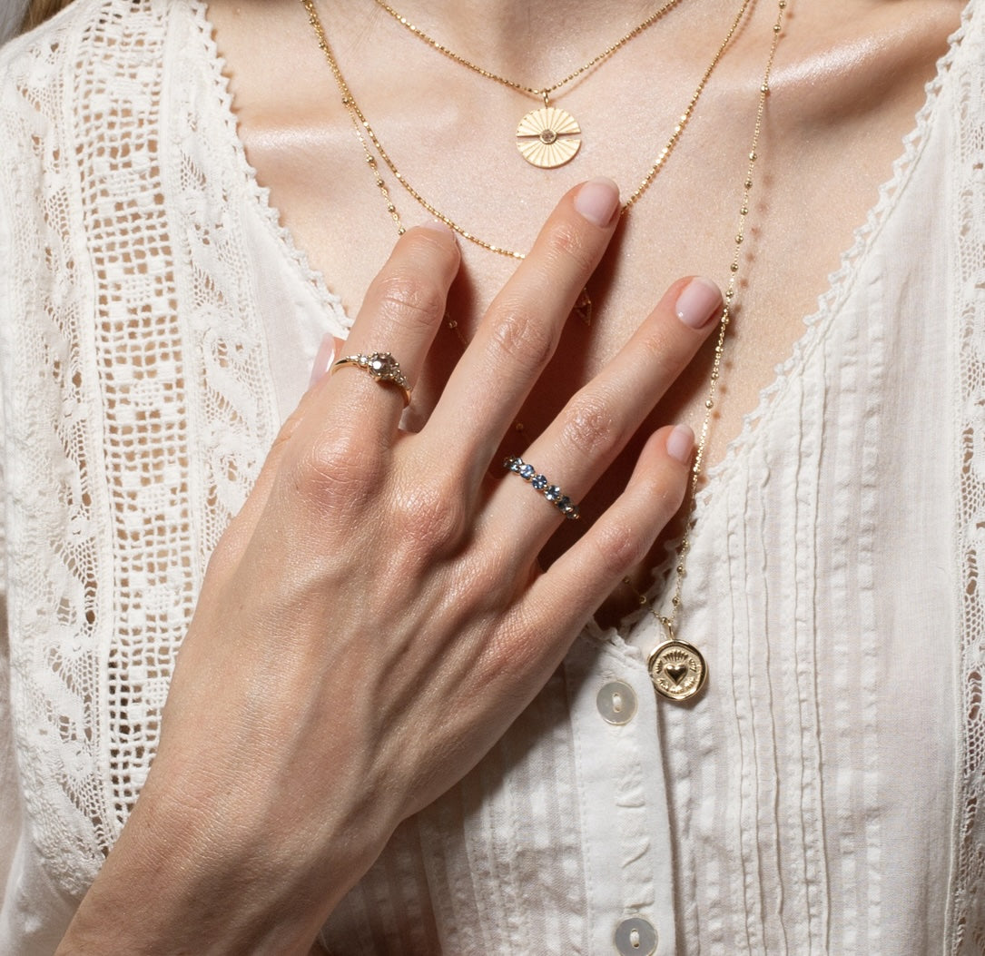 Vale Jewelry OOAK Amour Fou Brown Sugar Diamond Ring on Hand Model 1