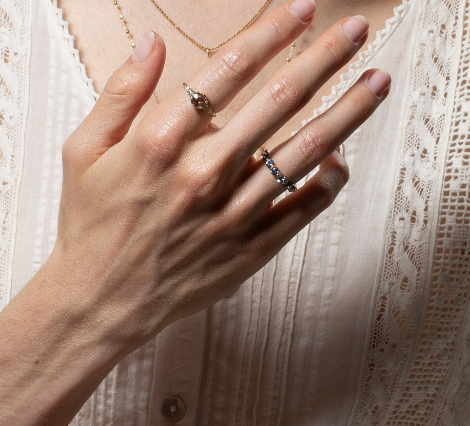 Vale Jewelry OOAK Amour Fou Brown Sugar Diamond Ring on Hand Model