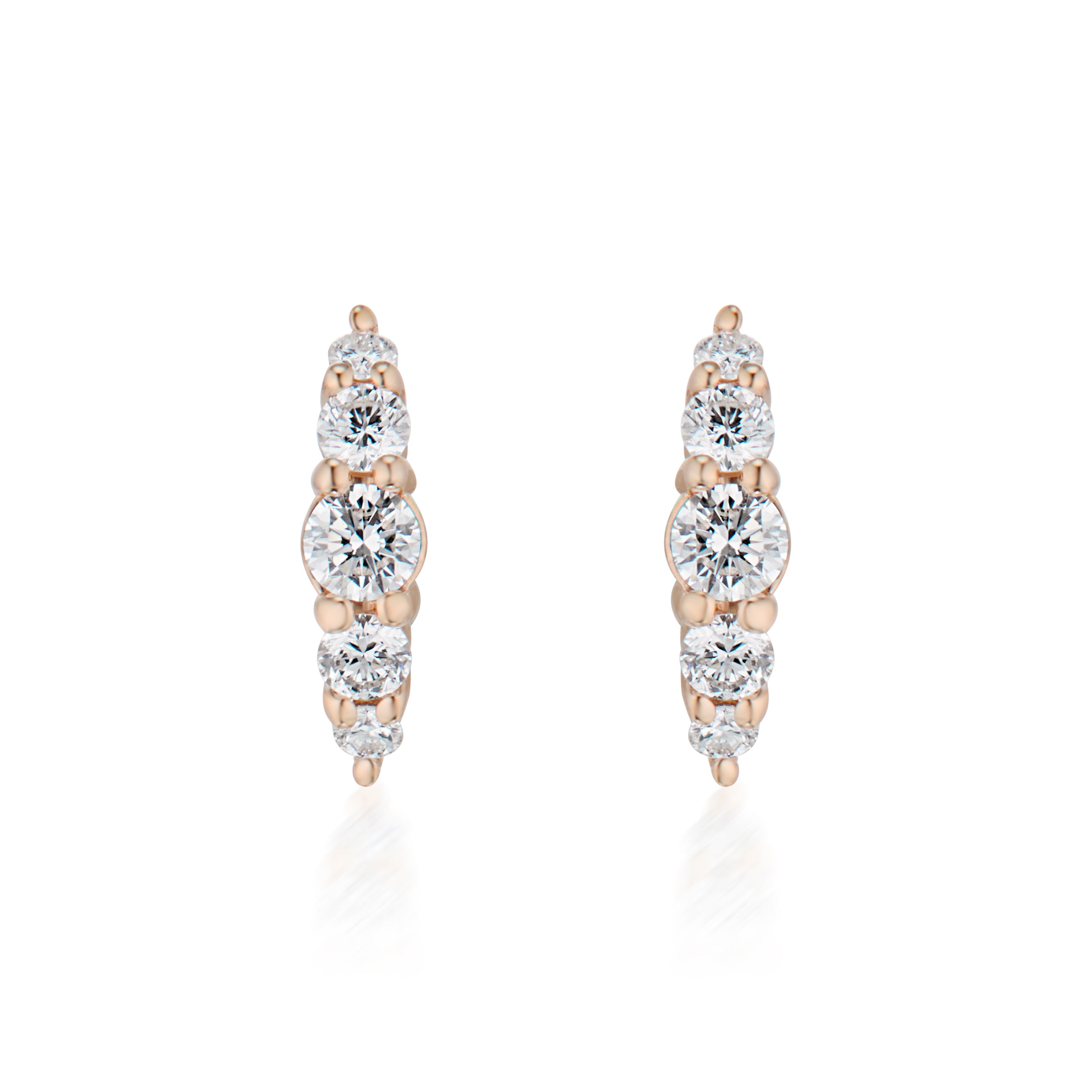 Alt="Vale Jewelry Belle Du Jour Earrings with Diamonds in Rose gold in the front view"