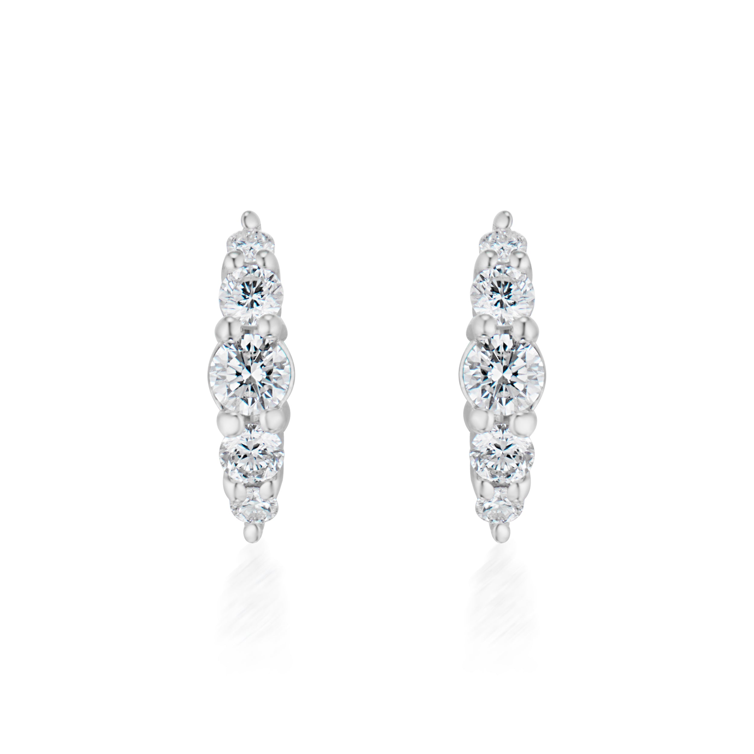 Alt="Vale Jewelry belle du jour earrings with diamonds in white gold front view"