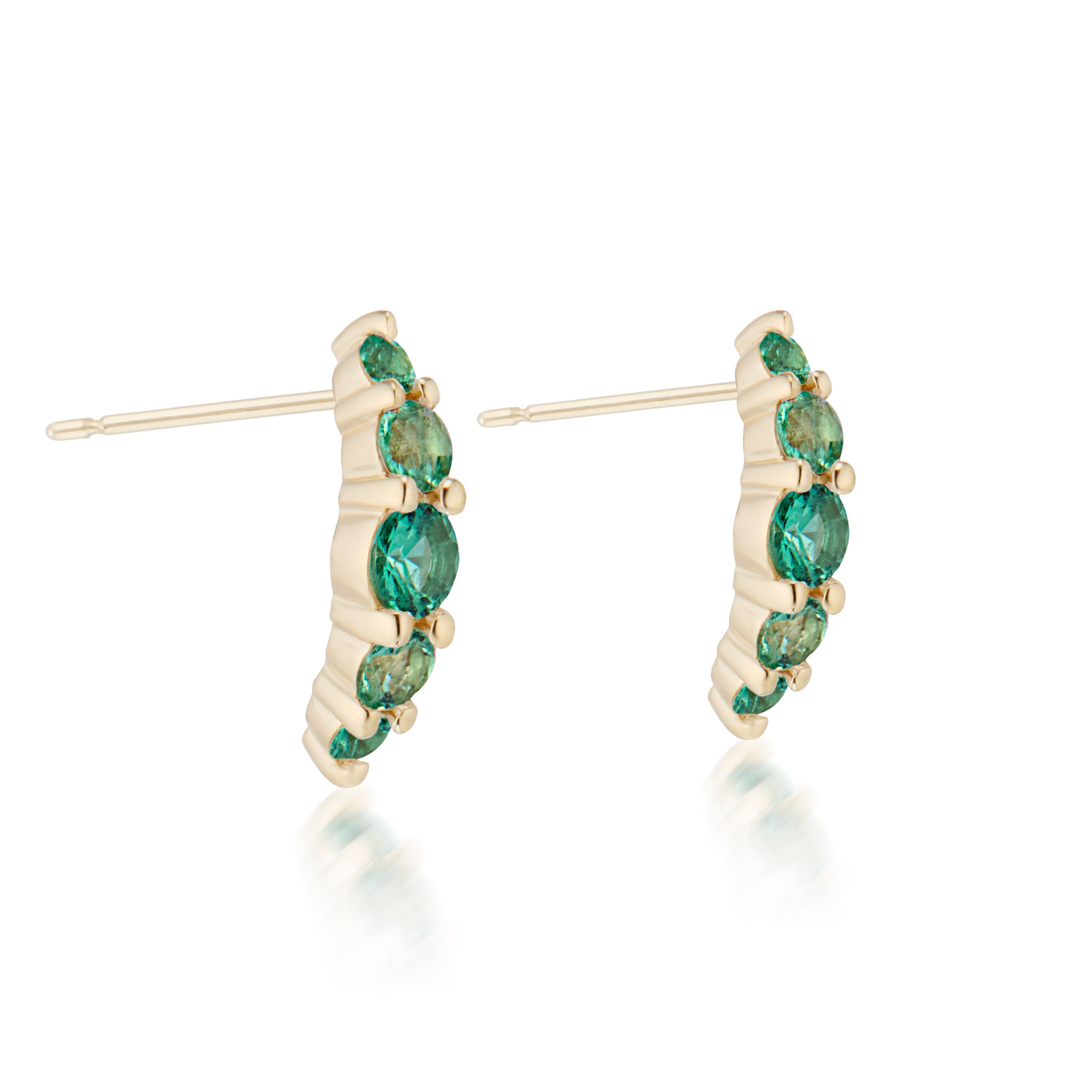Alt="Vale Jewelry Emerald Belle Du Jour Earrings in yellow gold quarter view"