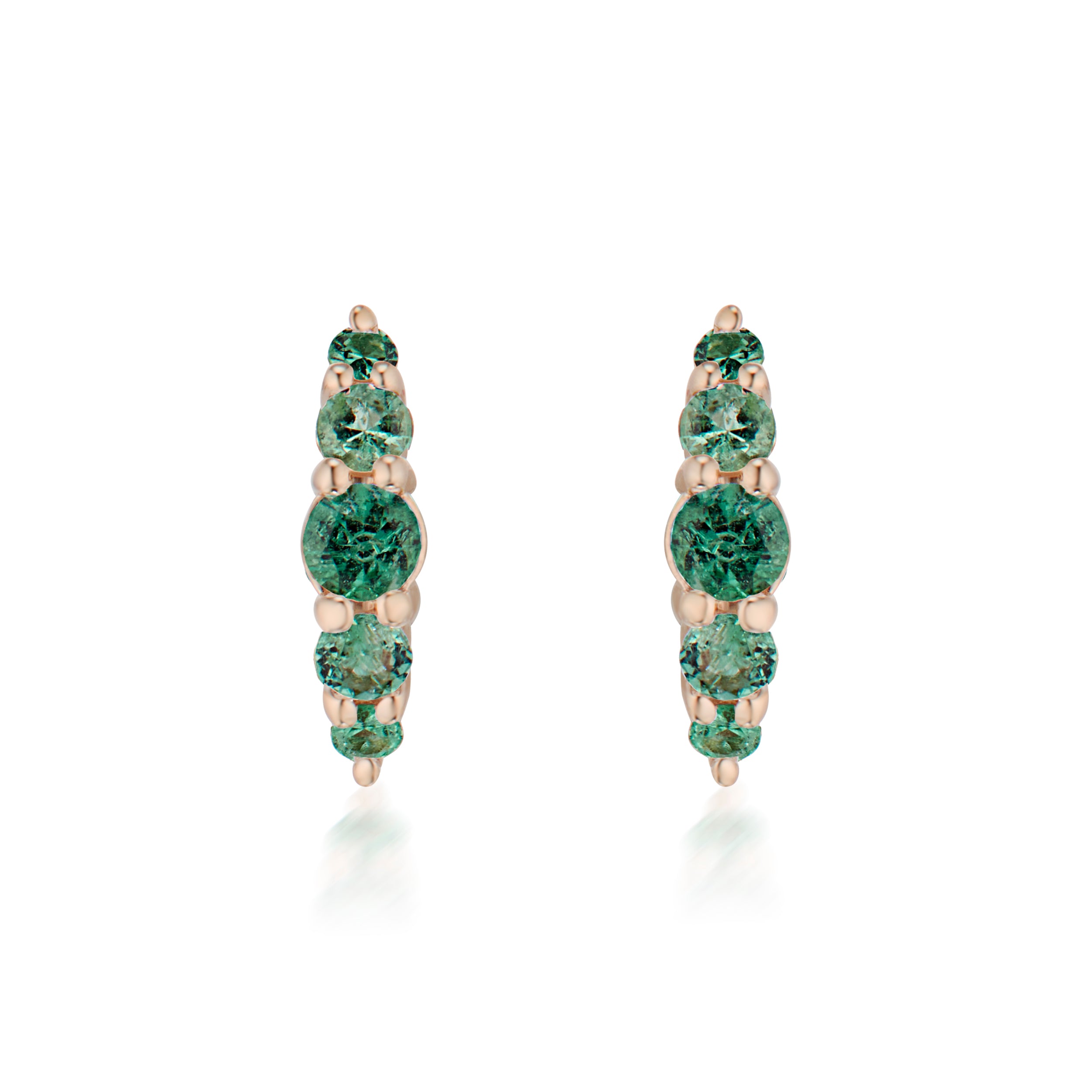 Alt="Vale Jewelry Emerald Belle Du Jour Earrings in rose gold front view"