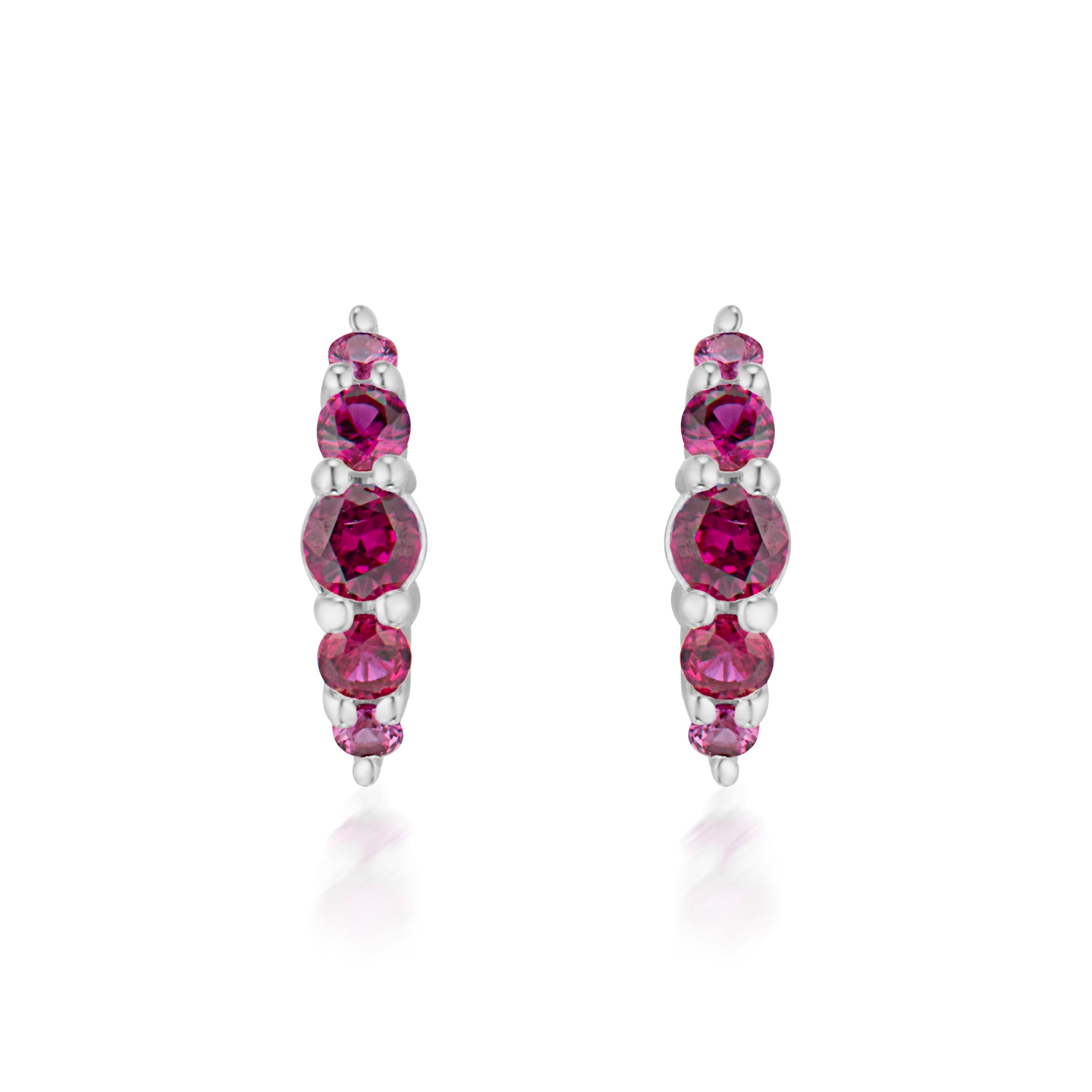 Alt="Vale Jewelry Belle Du Jour Earrings with Rubies in white gold front view"