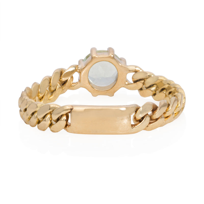 Vale Jewelry Marnie Chain Ring with Prasiolite in 14K Yellow Gold Back View