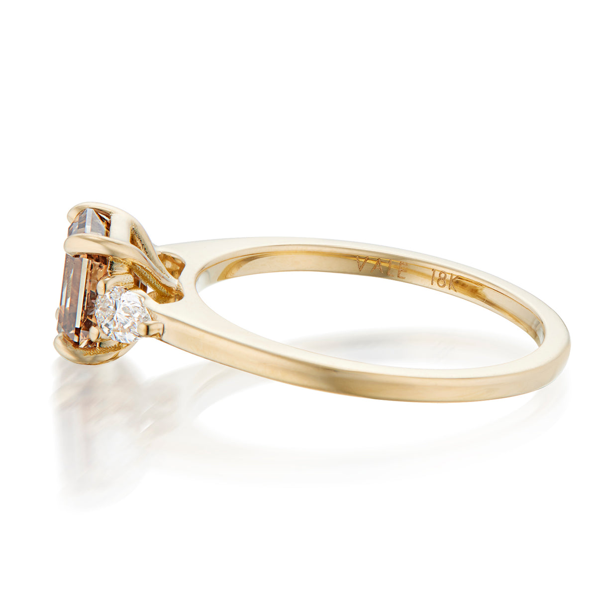 One-of-a-Kind 1.50 Carat Fancy Yellow-Brown Emerald Cut Diamond Ring