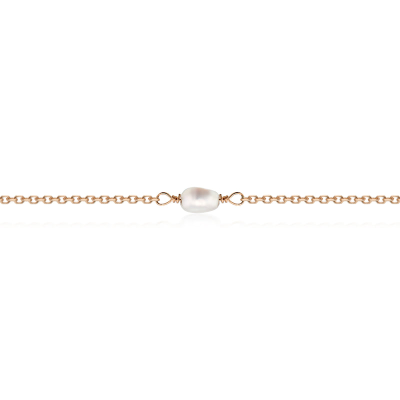 Vale Jewelry Seed Pearl Bracelet in 14K Rose Gold Close-up