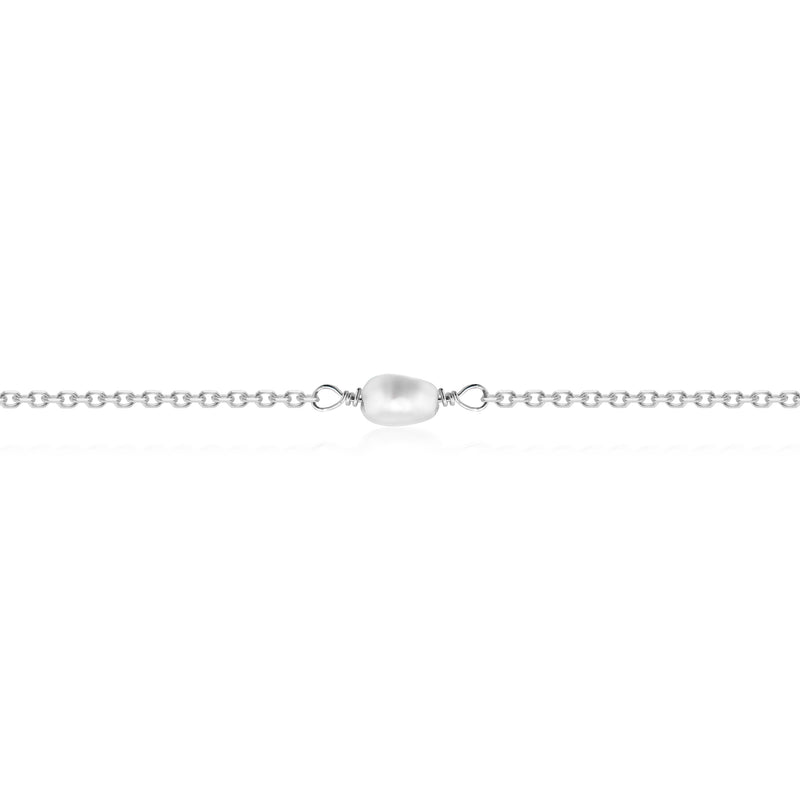 Vale Jewelry Seed Pearl Bracelet in 14K White Gold Close-up