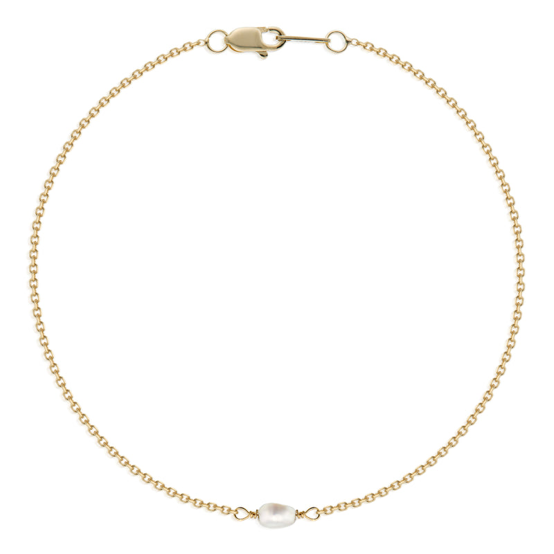 Vale Jewelry Seed Pearl Bracelet in 14K Yellow Gold Full Circle Image