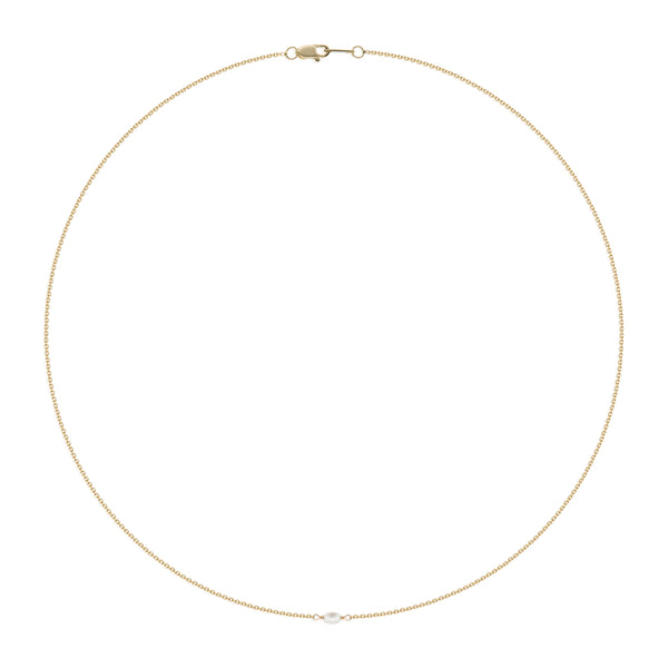 Vale Jewelry Seed Pearl Necklace Full Circle in 14K Yellow Gold