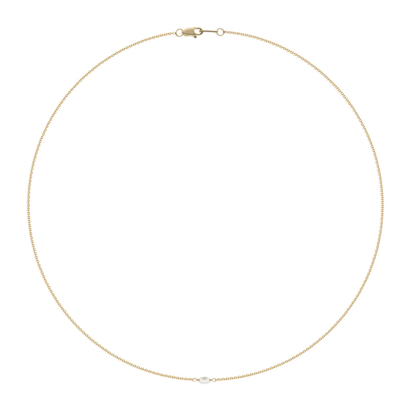 Vale Jewelry Seed Pearl Necklace Full Circle in 14K Yellow Gold