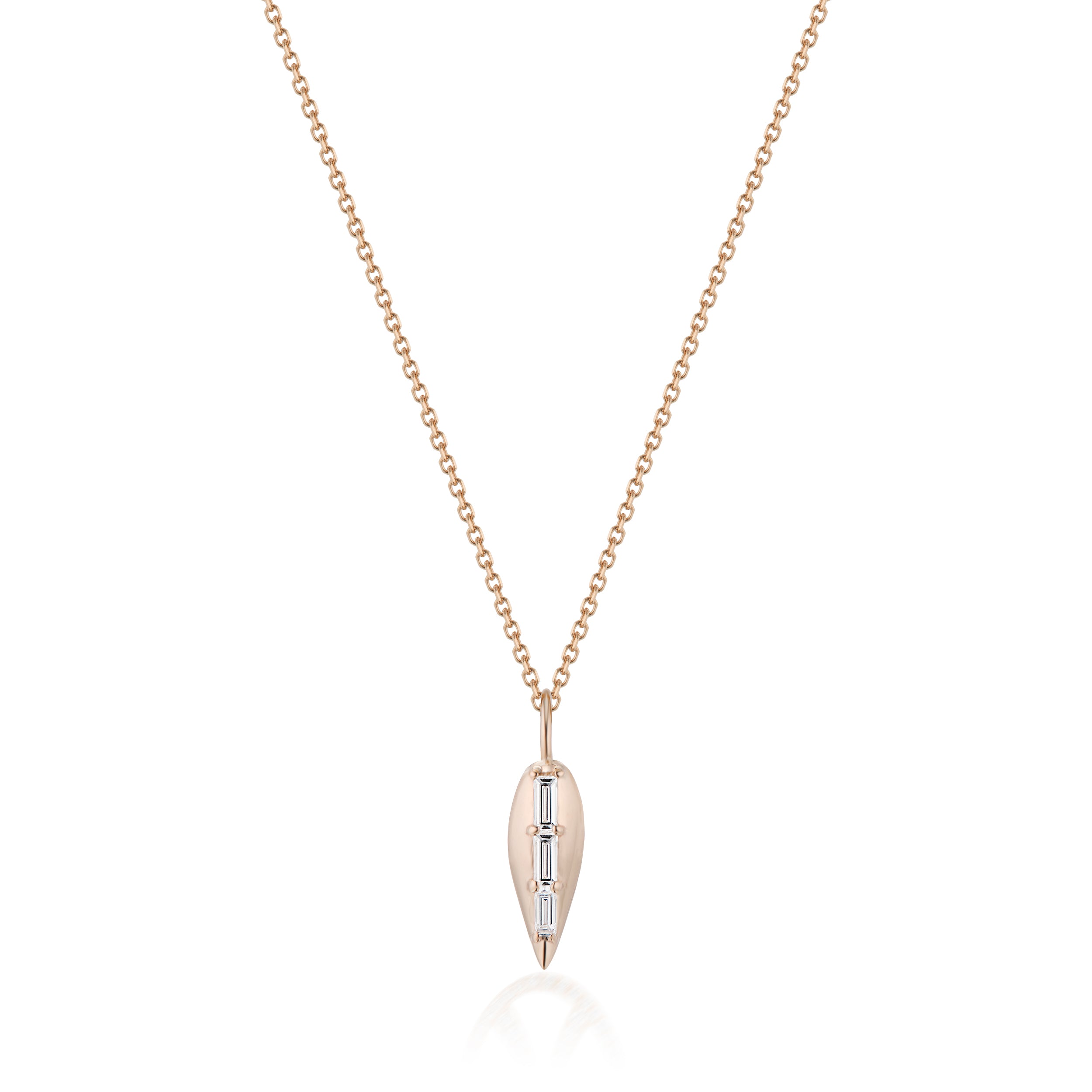 Vale Jewelry Swoop Baguette Cut Diamond Necklace