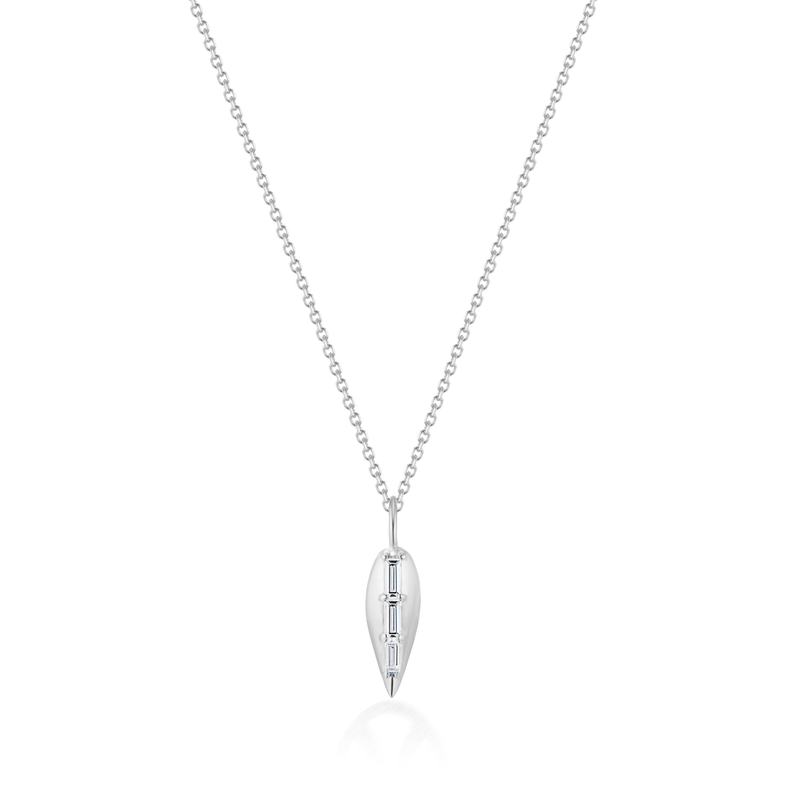 Vale Jewelry Swoop Baguette Cut Diamond Necklace