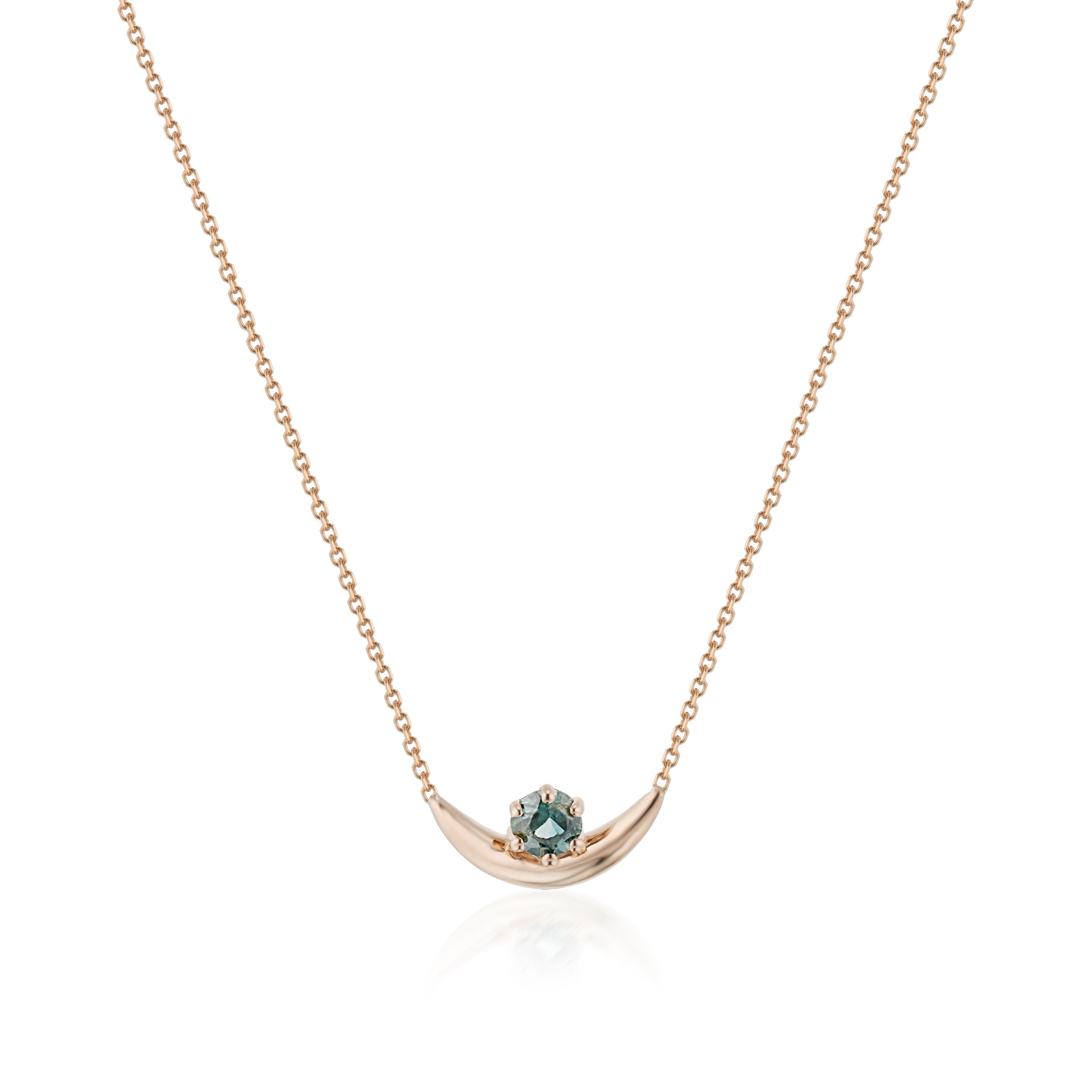 Vale Jewelry Swoop Pendant With Round Sapphire