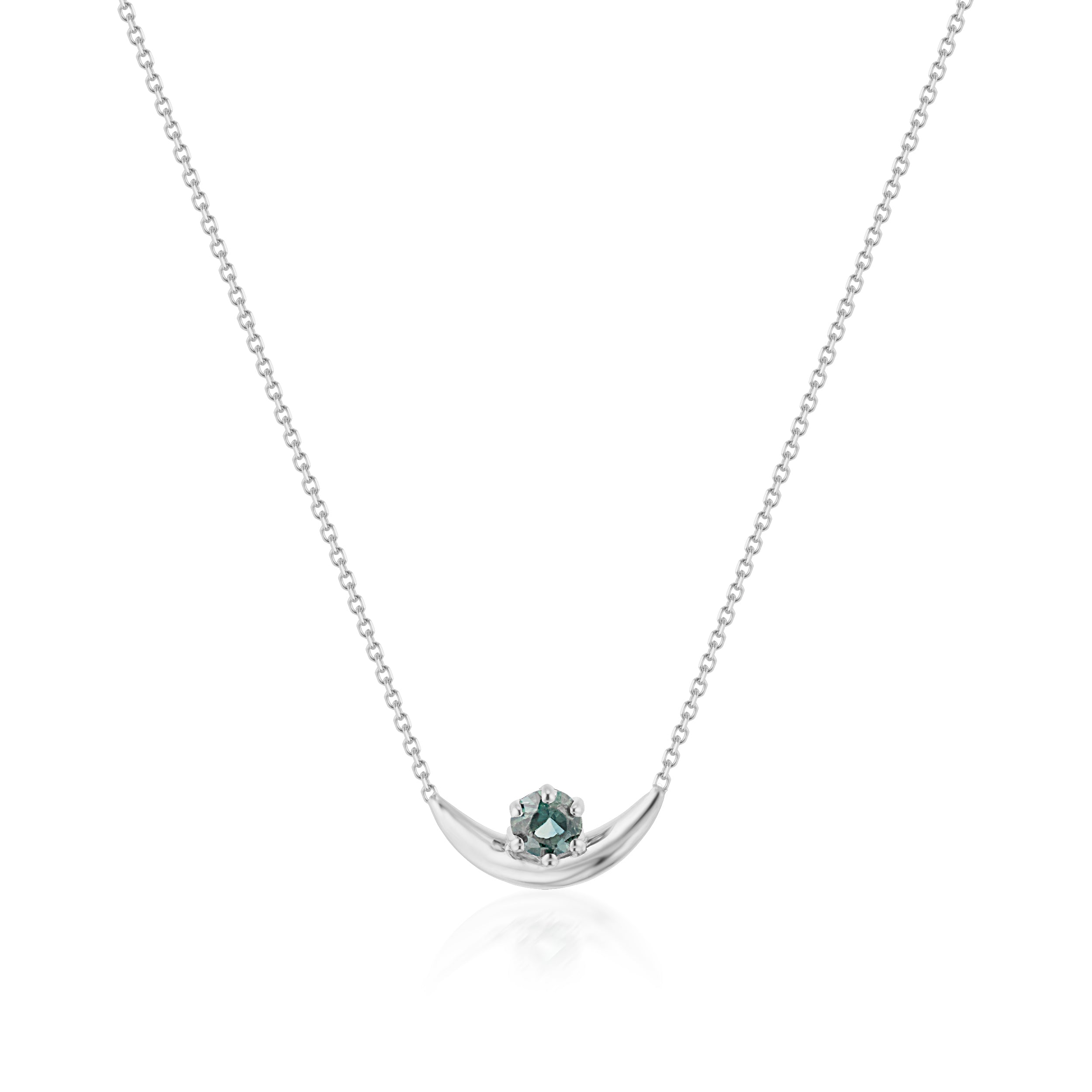 Vale Jewelry Swoop Pendant With Round Sapphire