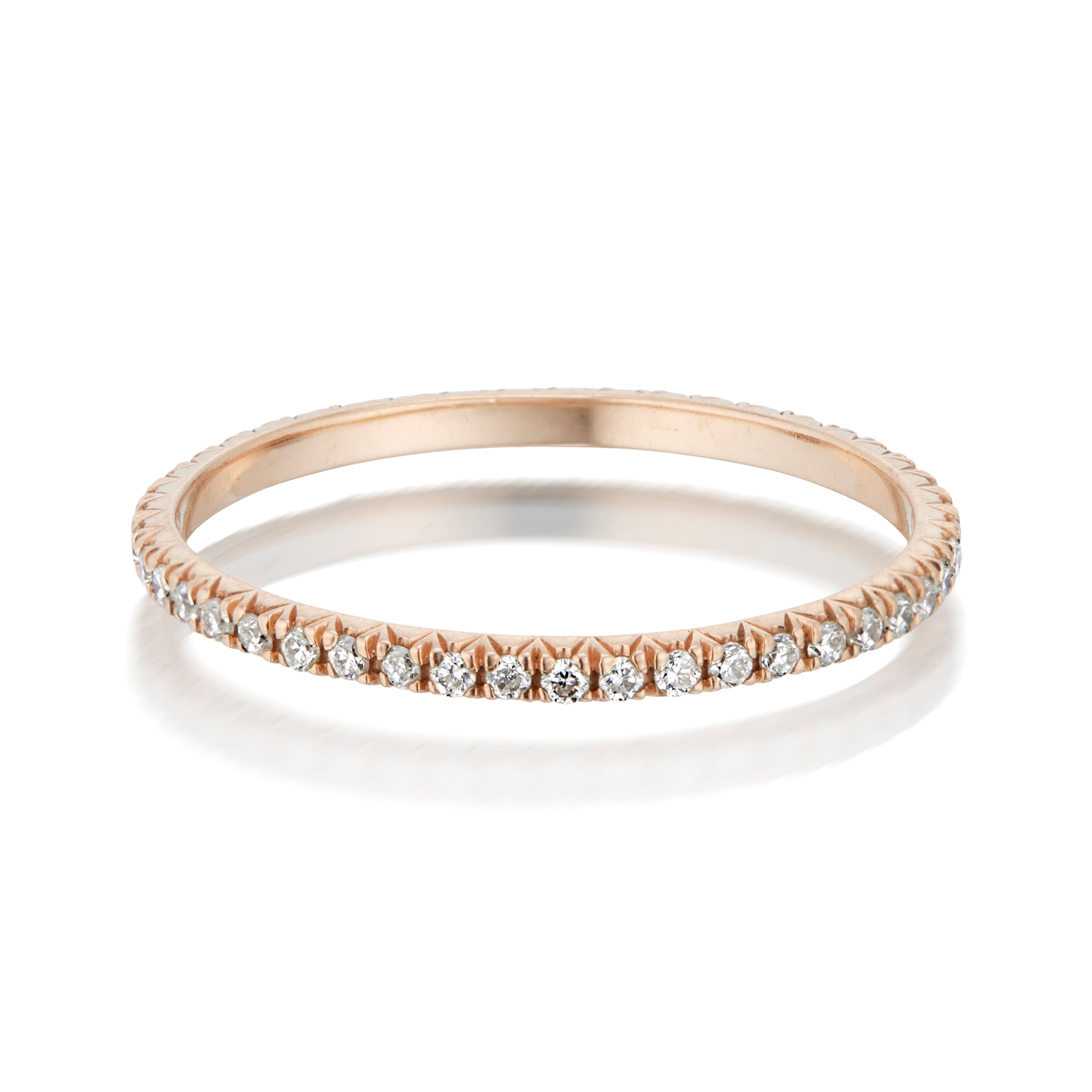 Vale Jewelry Cut Down Pave Diamond Ring in Rose Gold
