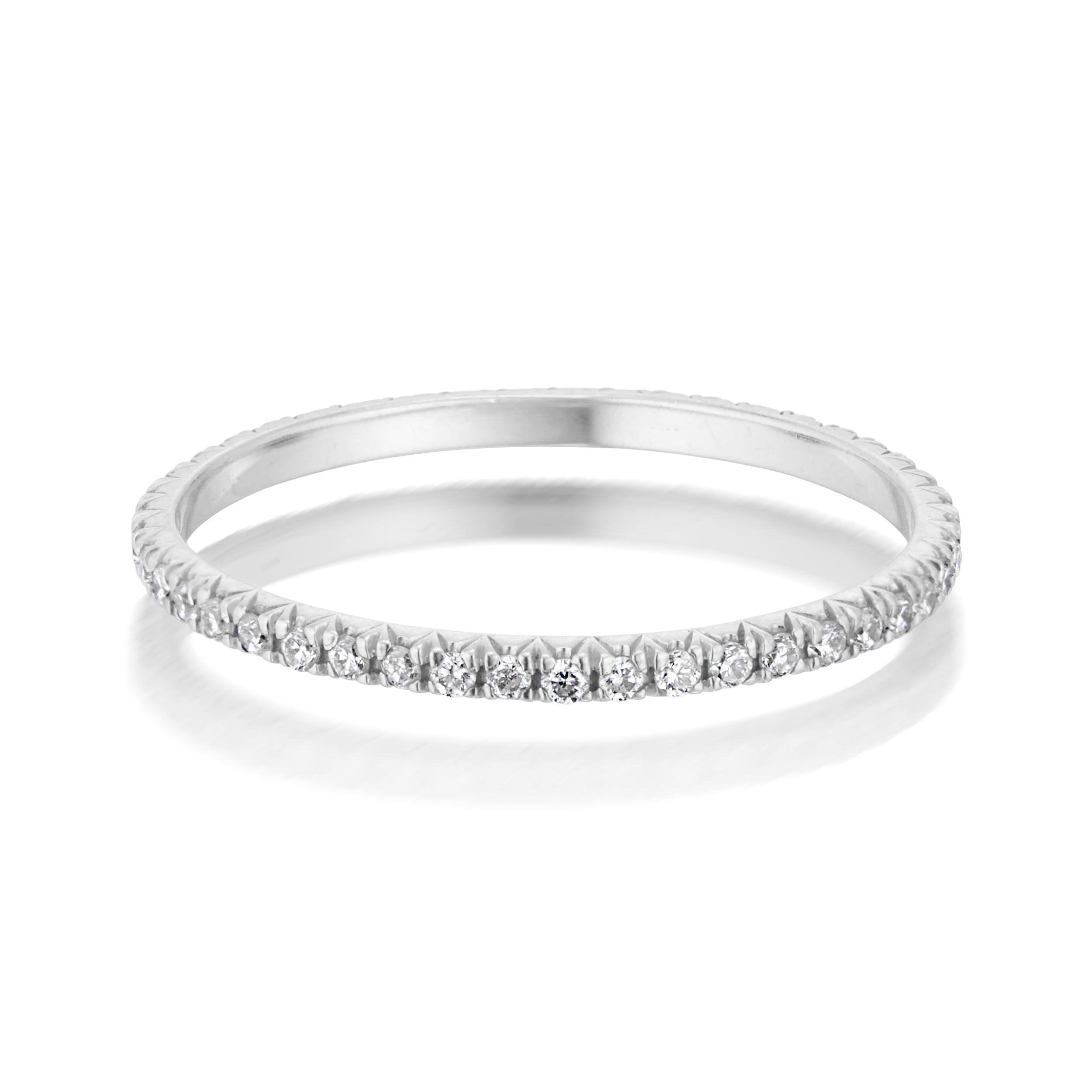 Vale Jewelry Cut Down Pave Diamond Ring in White Gold