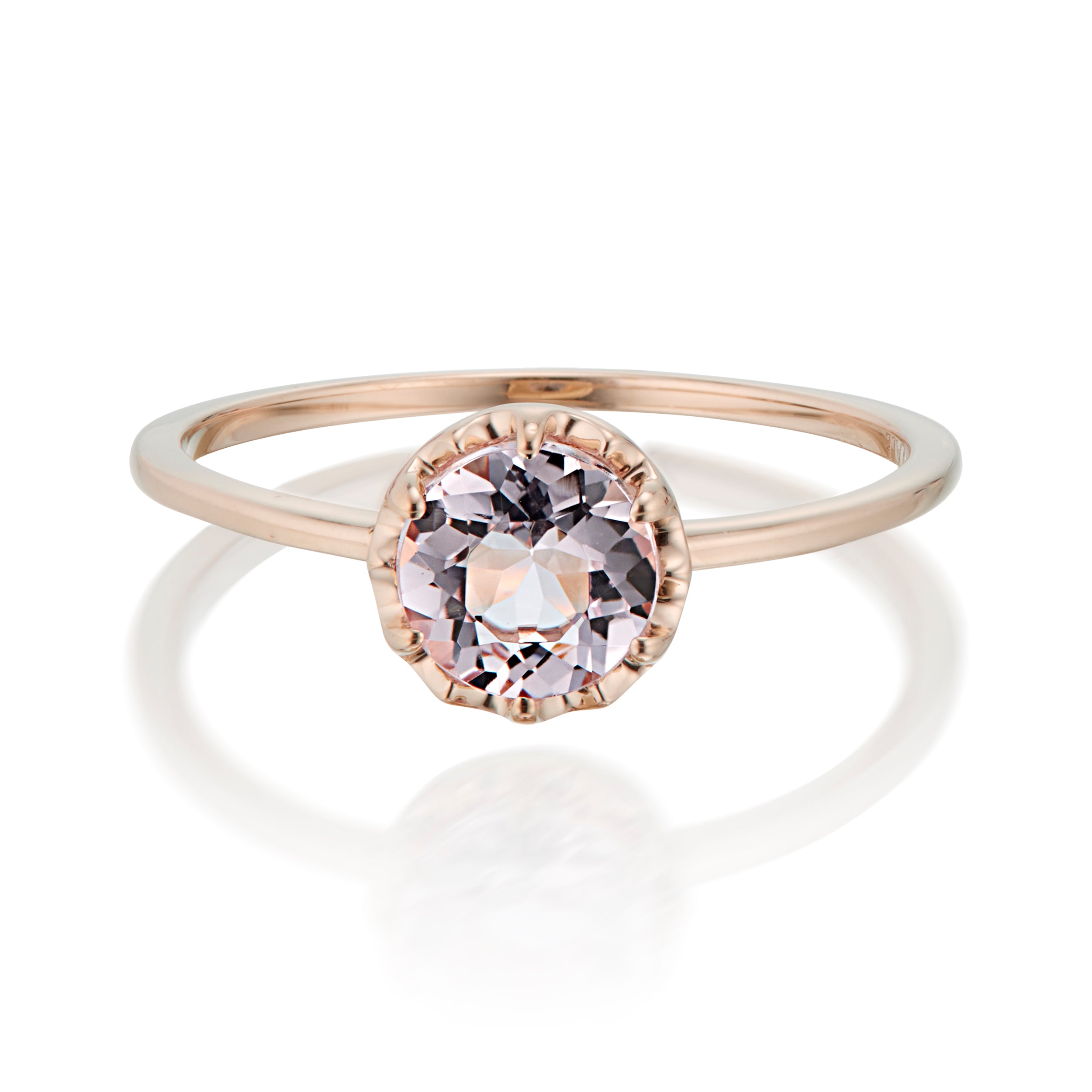 Vale Jewelry Desert Flower Ring with Morganite in Rose Gold