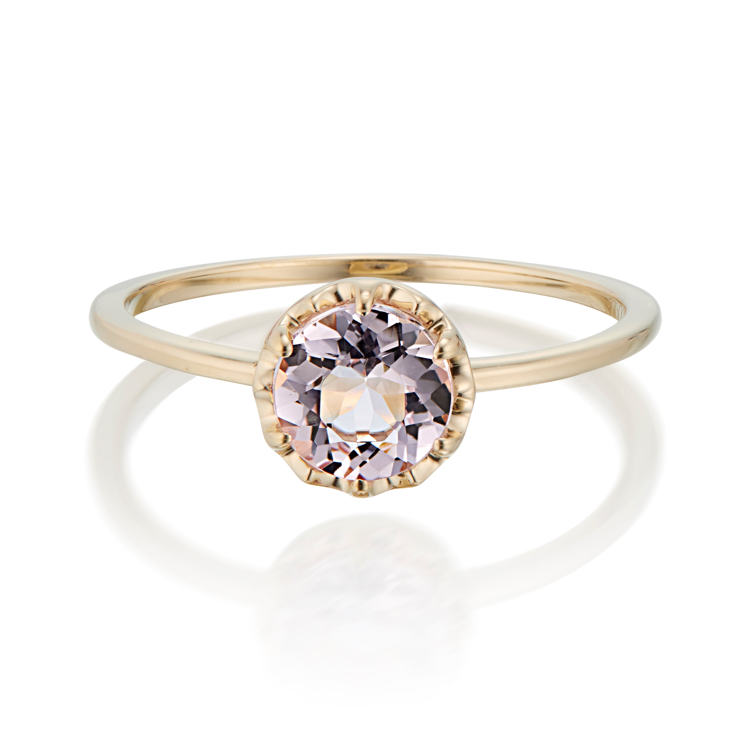 Vale Jewelry Desert Flower Ring with Morganite in Yellow Gold