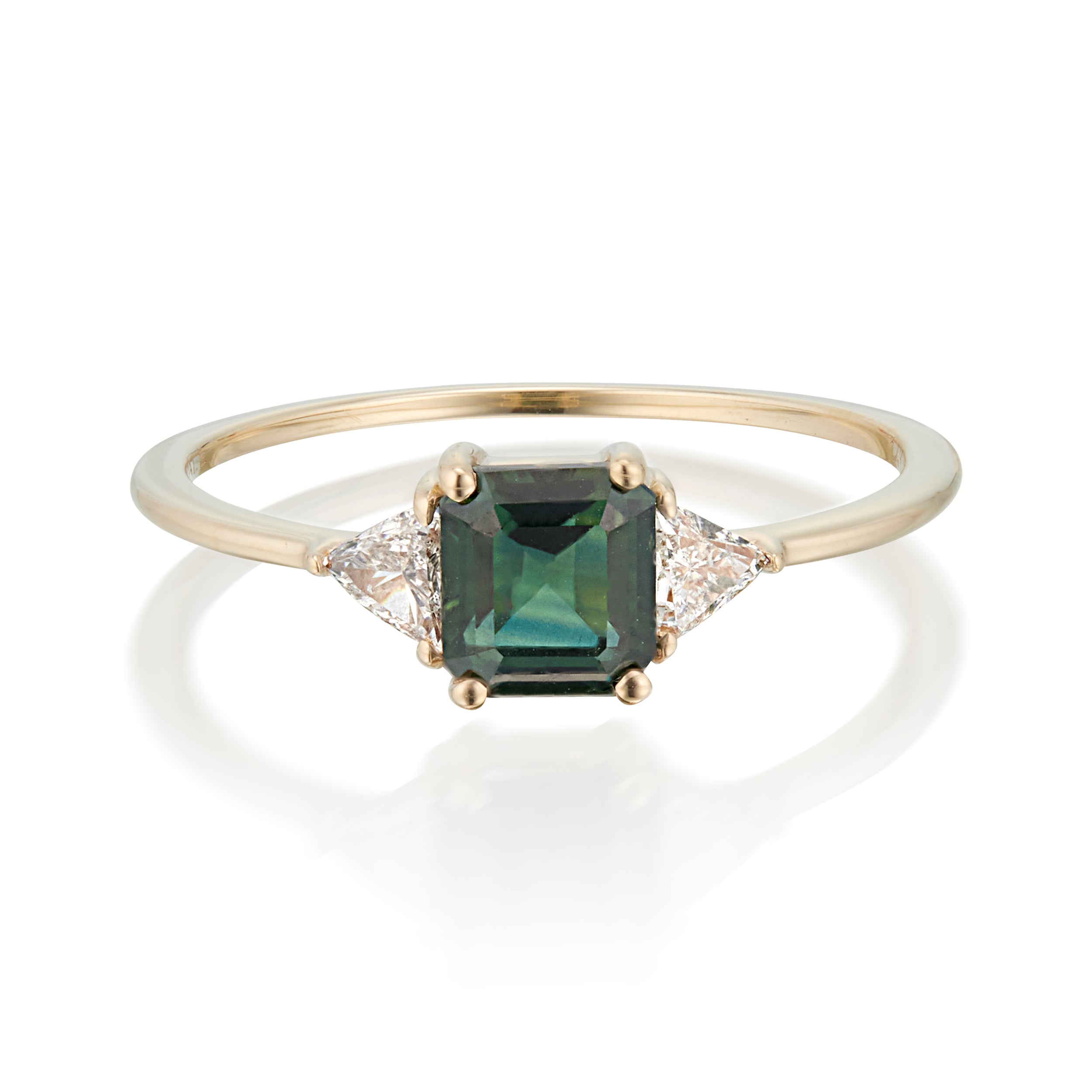 Vale Jewelry Icaria Ring with Sapphire in Yellow Gold Front View