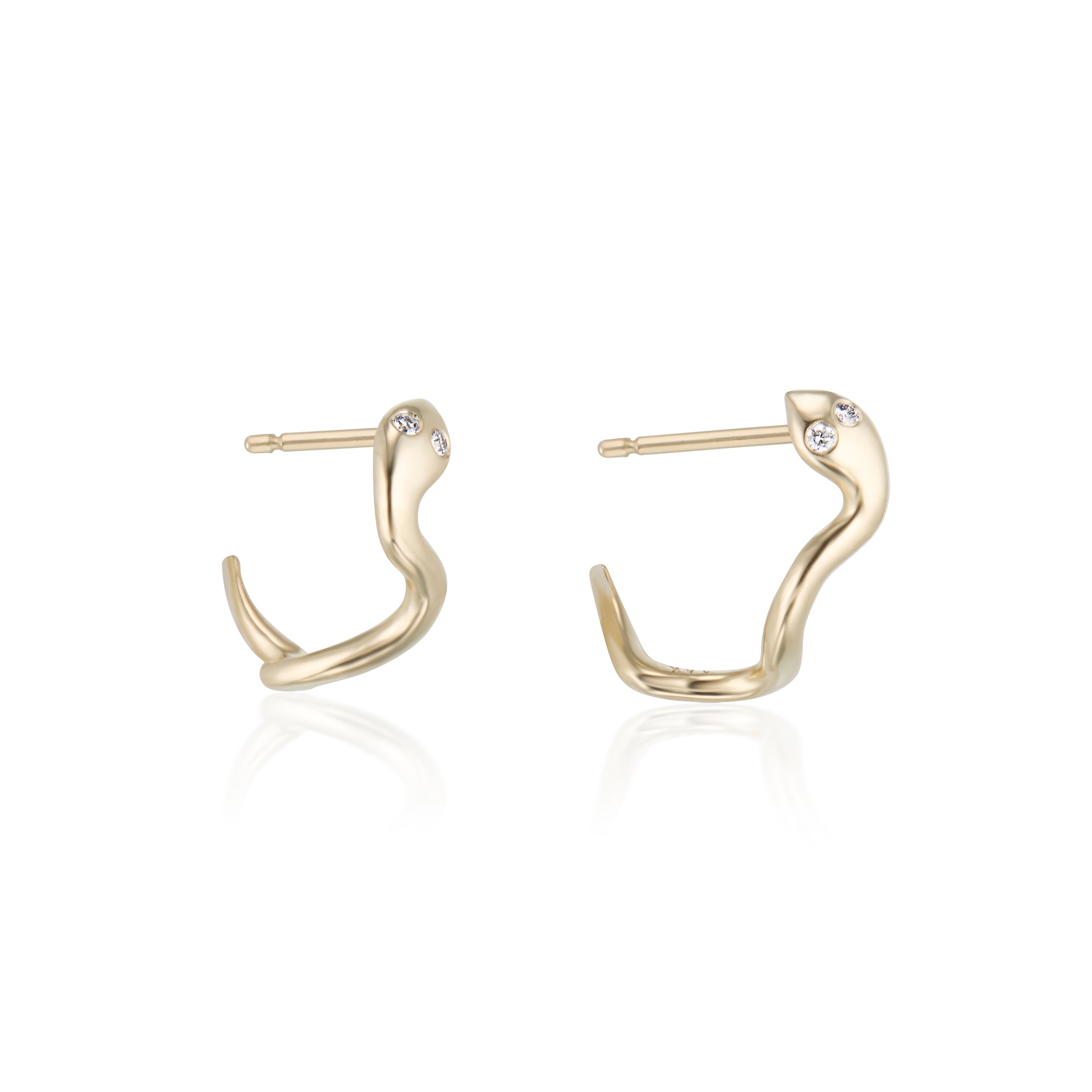 Serpent Half Hoops side profile on white backdrop