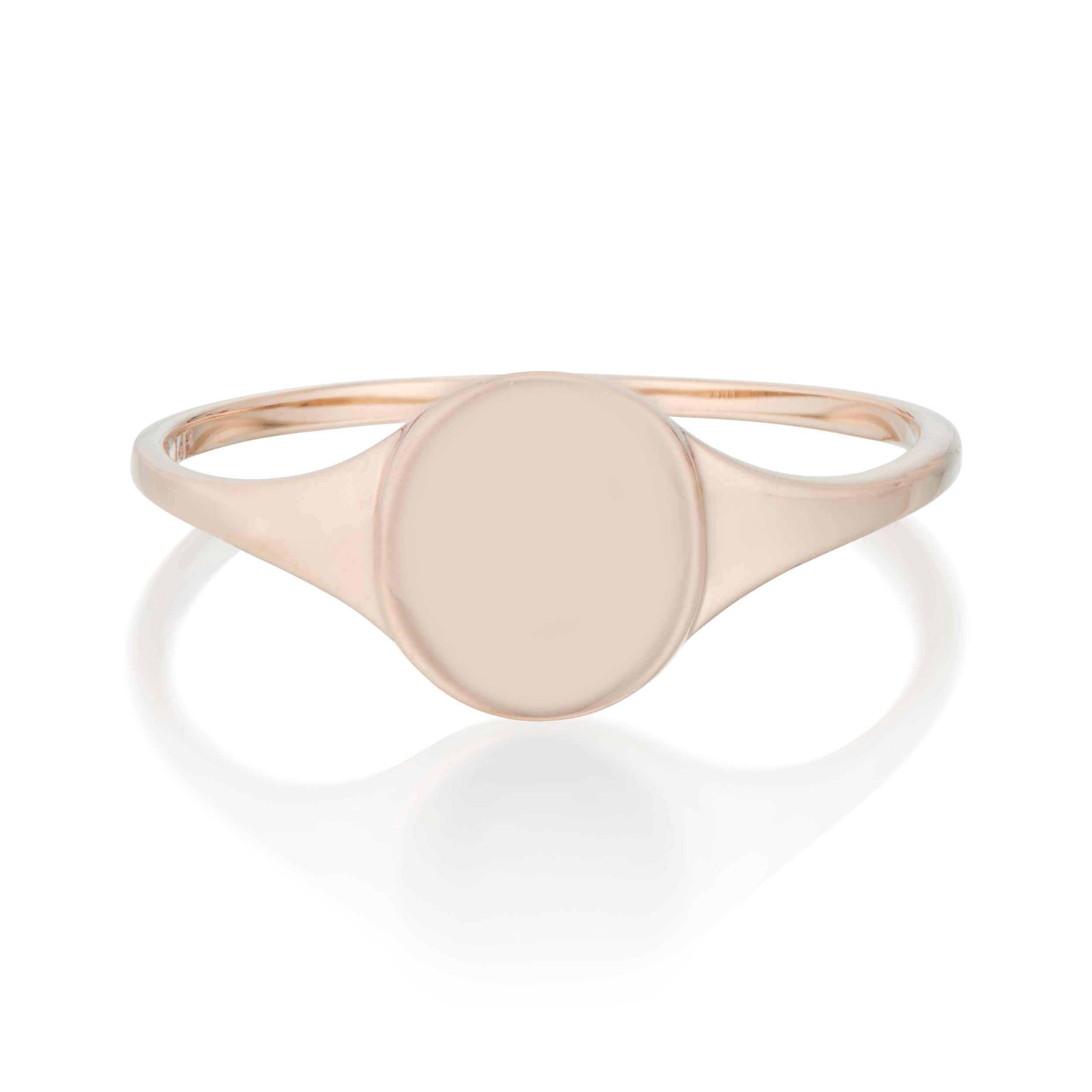 Vale Jewelry Skinny Signet Ring in Rose Gold Front View