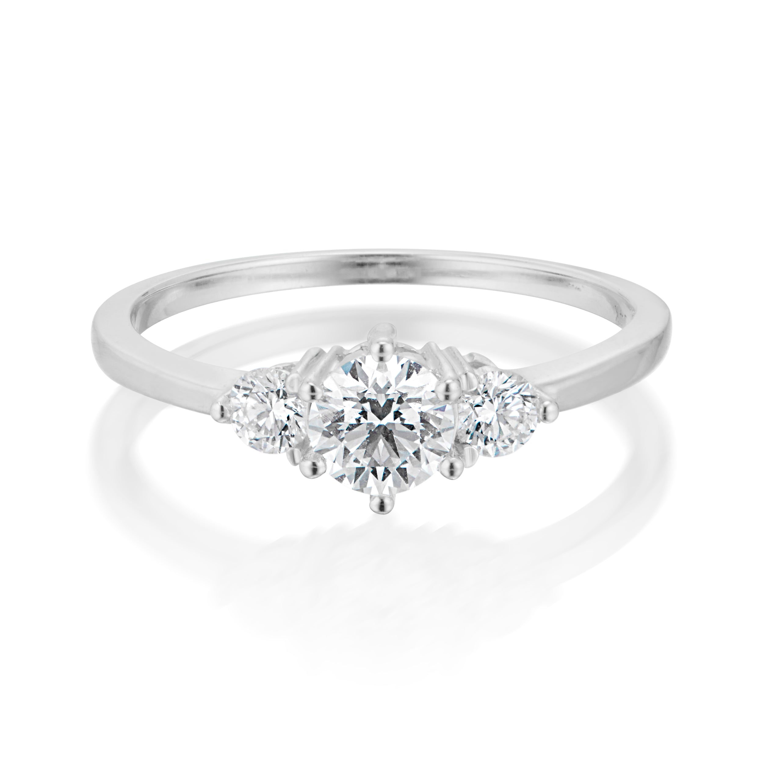 Tidals Ring with White Brilliant Cut Diamonds in White Gold