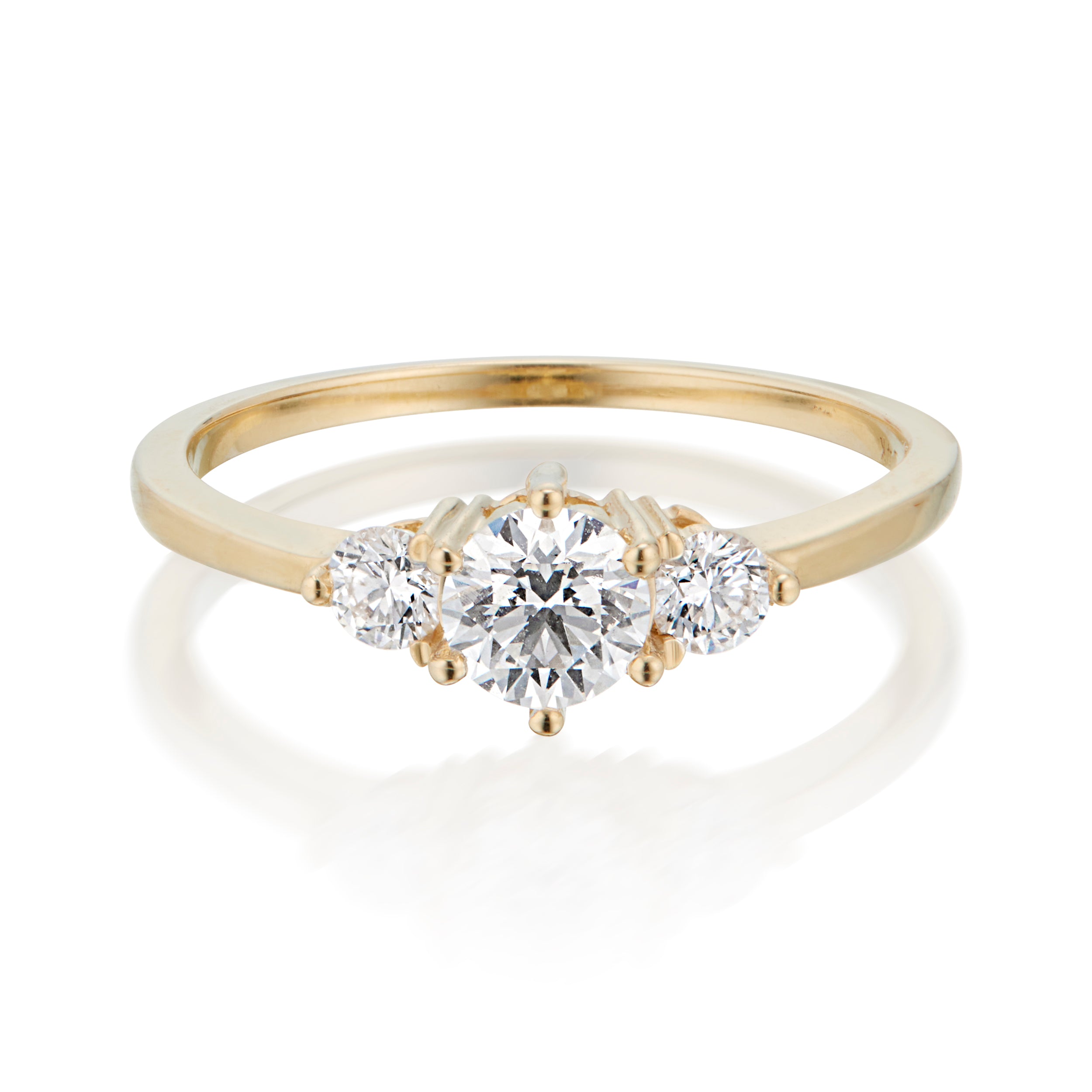 Tidals Ring with White Brilliant Cut Diamonds in Yellow Gold