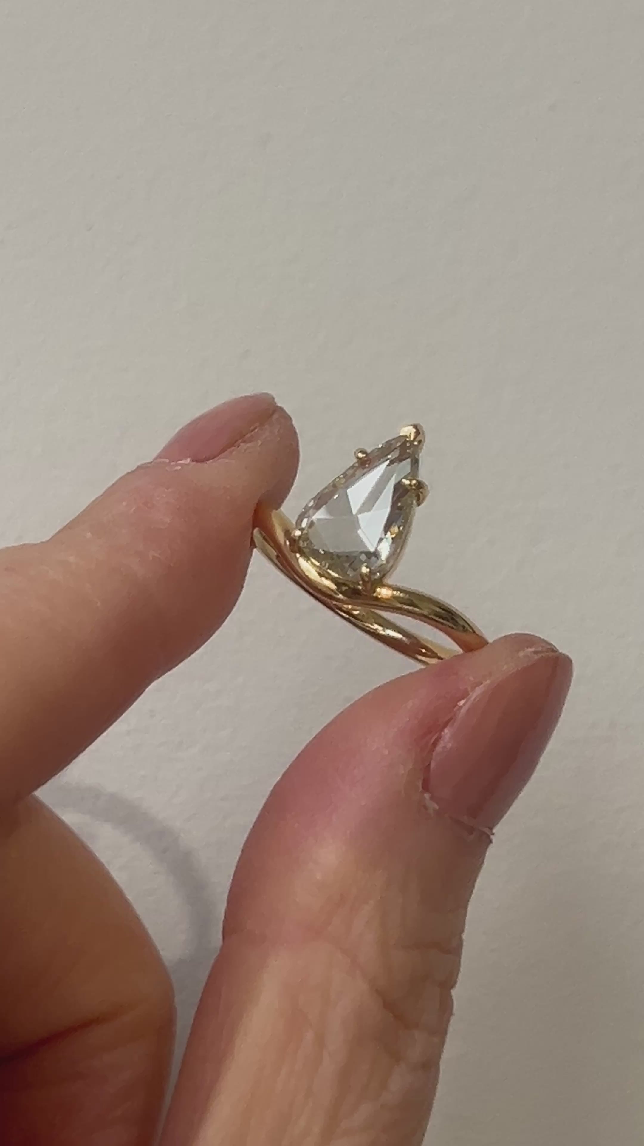 Vale-Jewelry-2_00-Carat-Elongated-Pear-Rose-Cut-Diamond-Snowdrop-Ring-Video