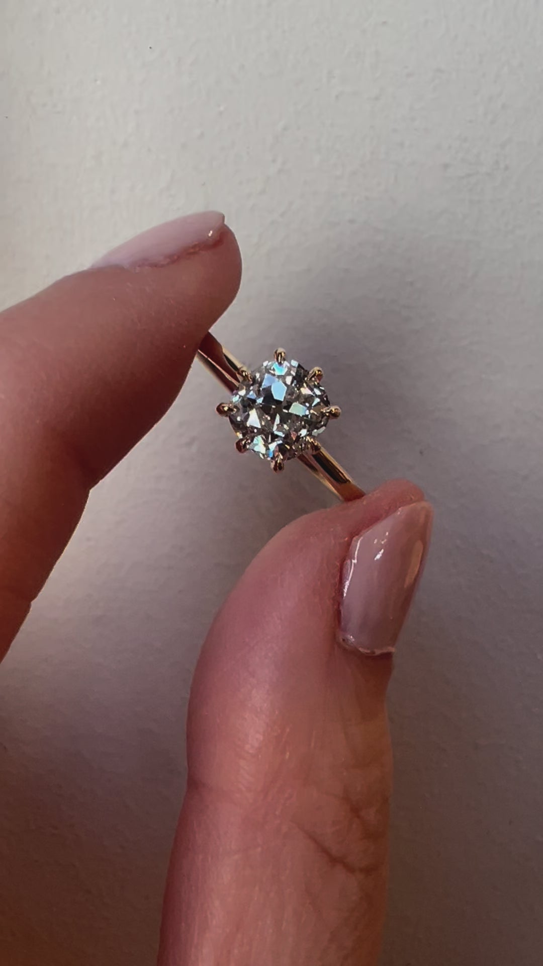 Vale Jewelry 1.20 Carat Old Mine Cut Diamond Marlowe Ring Short Video Finger
