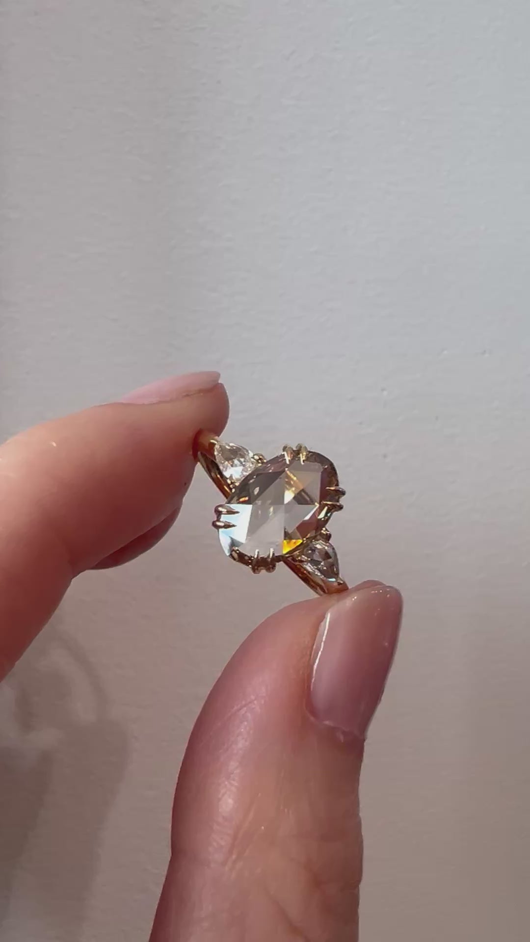 Vale Jewelry 1.54 Carat Champagne Oval Rose Cut Diamond Quinn Ring Video
