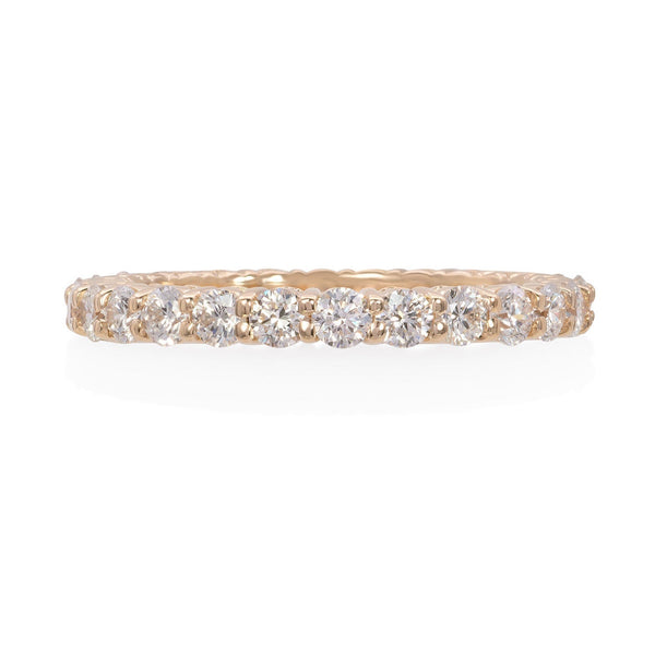 Vale Jewelry Allie Eternity Band with Round Brilliant Cut White Diamonds in 14 Karat Yellow Gold