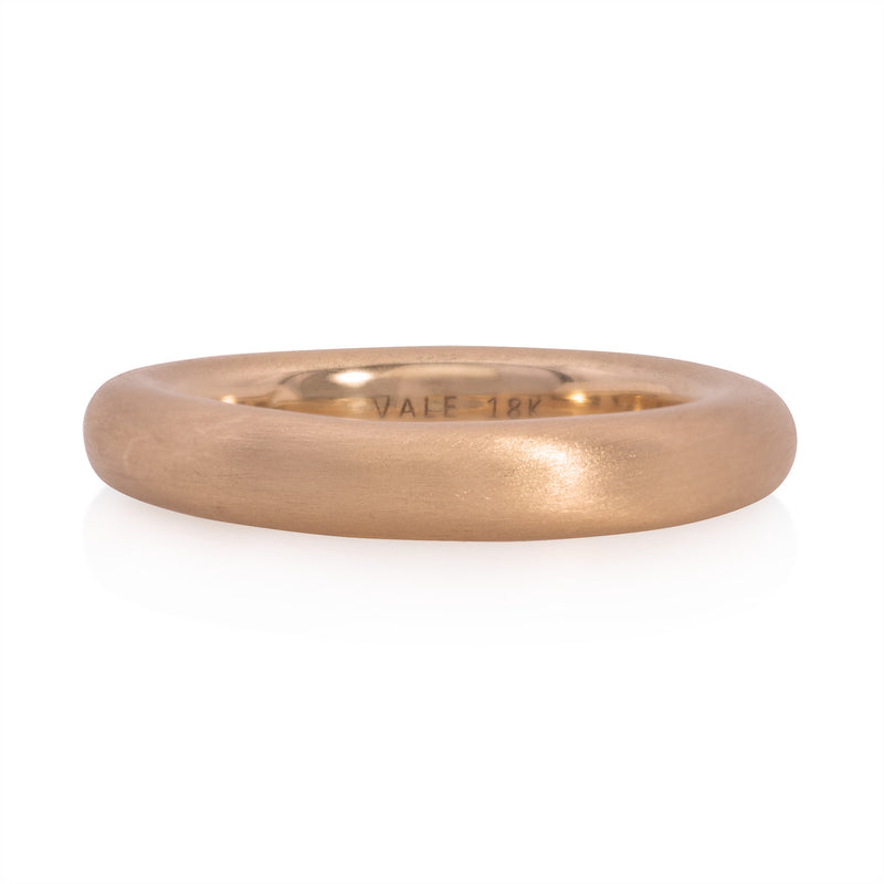Vale Jewelry Barrel Ring Satin Polish Rose Gold