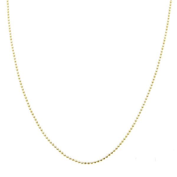 Vale Jewelry Faceted Bead Chain Choker Necklace in 14 Karat Yellow Gold Close Up