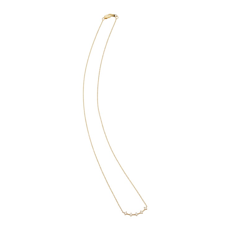 Vale Jewelry Celeste Necklace with White Diamonds in 14 Karat Yellow Gold Full View