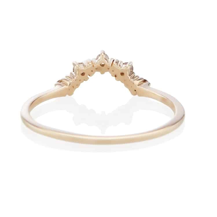 Vale Jewelry Chantilly Ring with Champagne Diamonds in 14 Karat Yellow Gold Back View