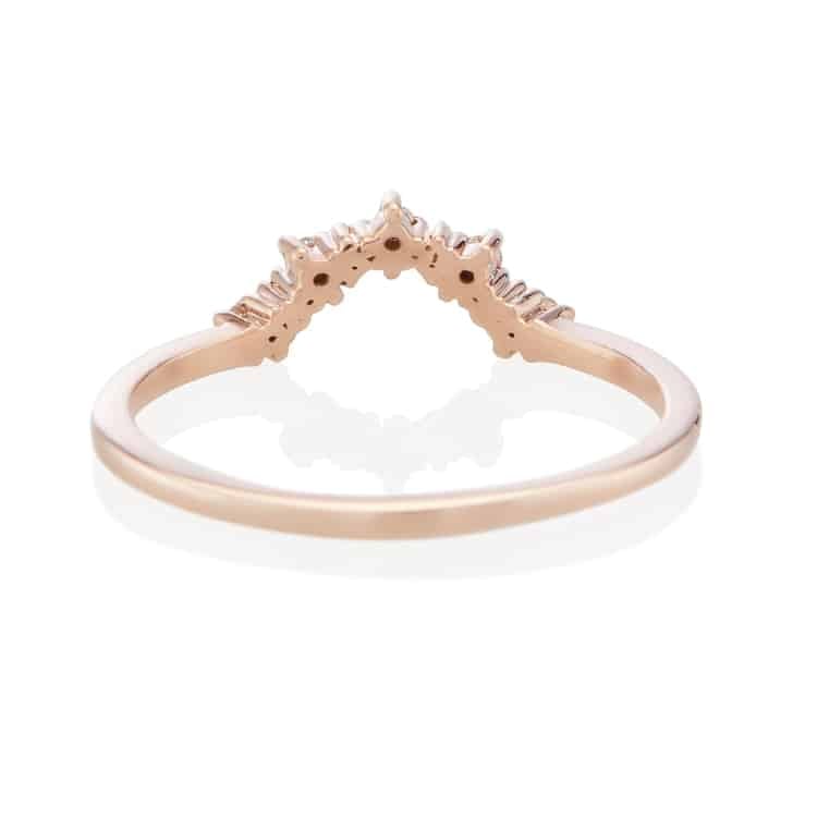 Vale Jewelry Chantilly Ring with White Diamonds in 14 Karat Rose Gold Back View