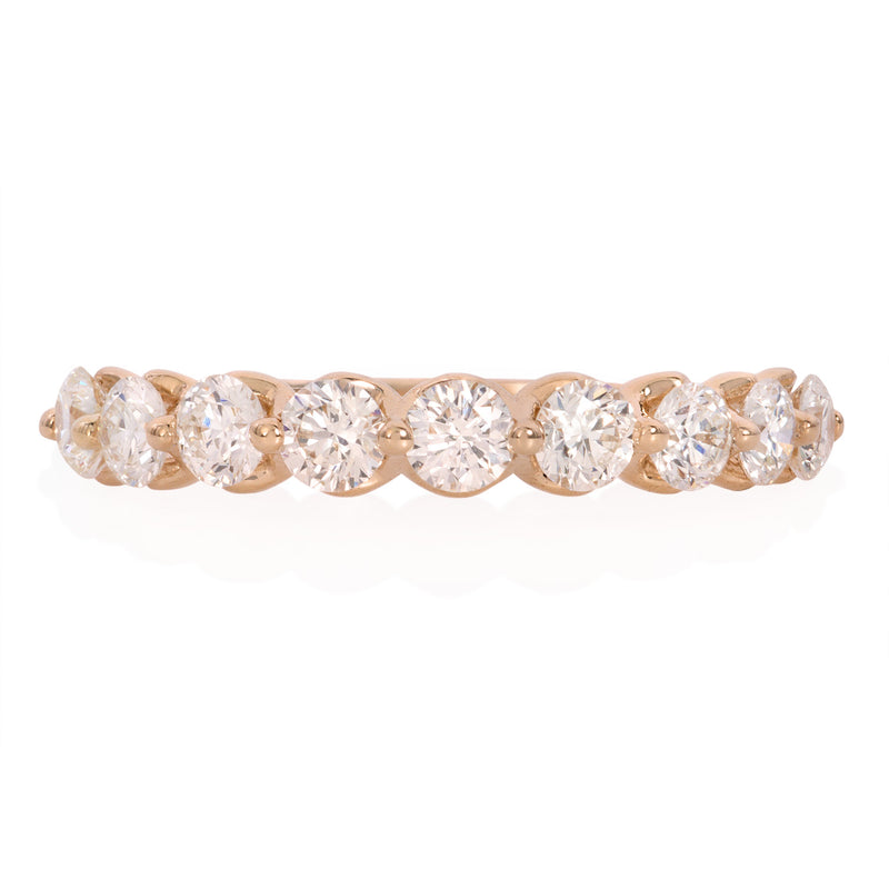 Vale Jewelry Cymbeline Floating Diamond Ring Rose Gold Front View