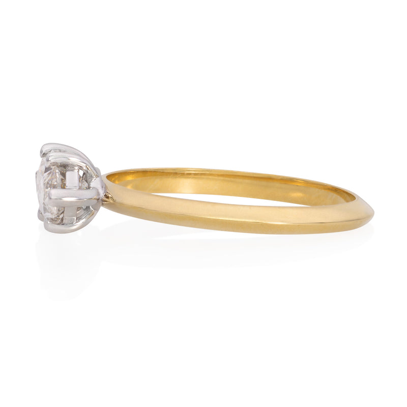 Vale Jewelry East-West Marquise Diamond Ring in 18K Yellow and 18K White Mixed Gold Side View