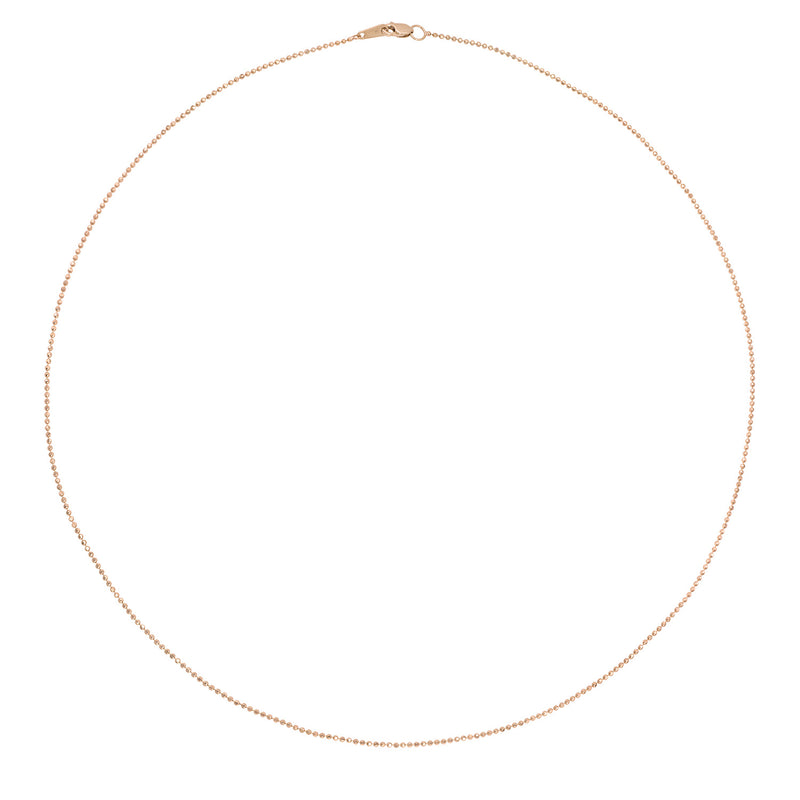 Vale Jewelry Faceted Bead Chain Necklace in 14 Karat Rose Gold Full Circle