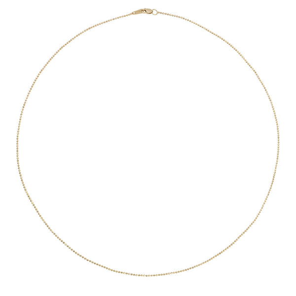 Vale Jewelry Faceted Bead Chain Necklace in 14 Karat Yellow Gold Full Circle