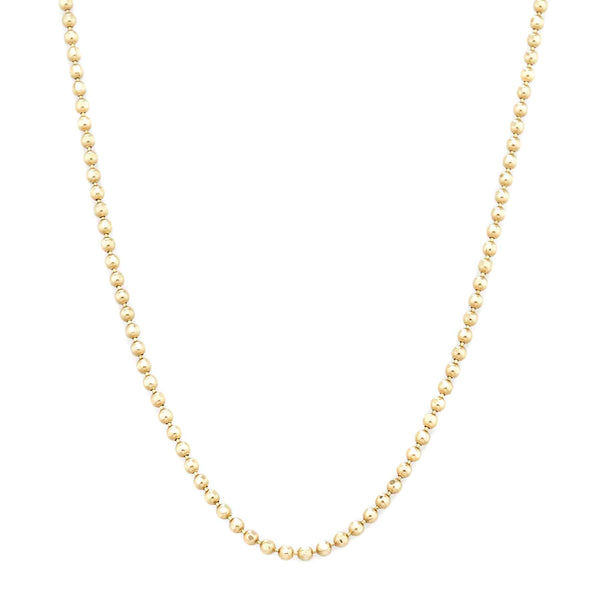 Vale Jewelry Faceted Bead Chain Necklace in 14 Karat Yellow Gold Close Up