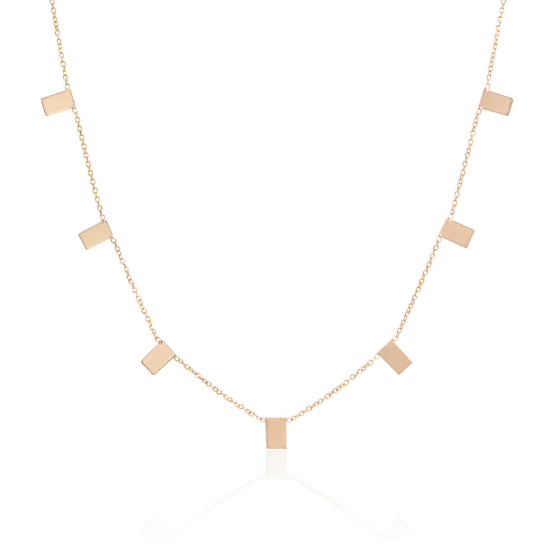 Vale Jewelry Flat Keys Necklace in 14 Karat Rose Gold Close Up