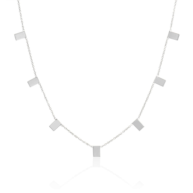 Vale Jewelry Flat Keys Necklace in 14 Karat White Gold Close Up