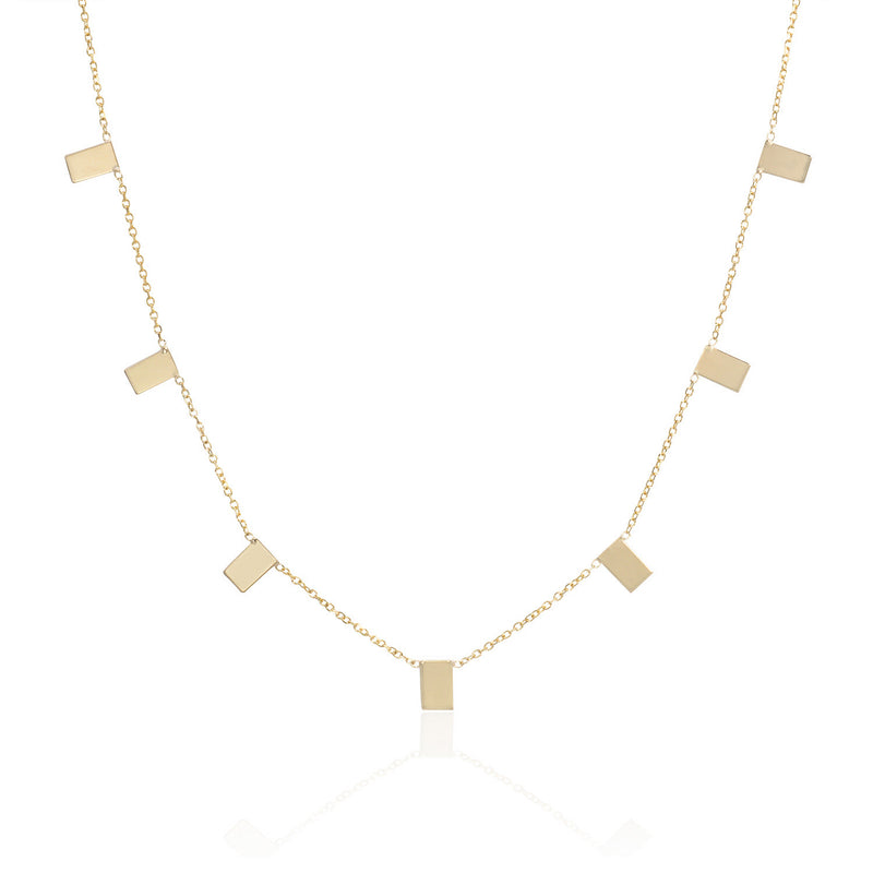 Vale Jewelry Flat Keys Necklace in 14 Karat Yellow Gold Close Up
