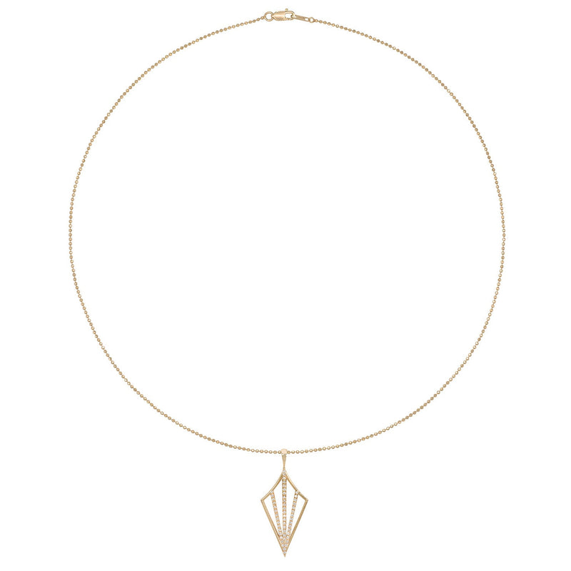 Vale Jewelry Golden Hour Necklace with White Diamond Pave on Faceted Bead Chain Necklace in 14 Karat Yellow Gold Full Circle 