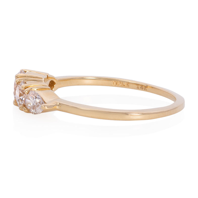 Vale Jewelry Harmony Ring with Champagne Diamonds Yellow Gold S View