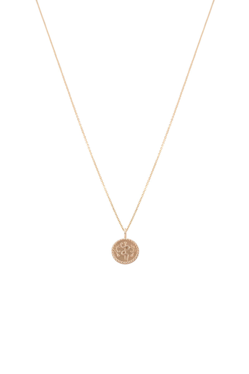 Vale Jewelry Health Medallion Necklace in 14 Karat Rose Gold Long View